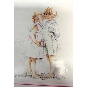 Lanarte Cross Stitch Pattern "A Kiss For You" 15" X 19" Pattern Only